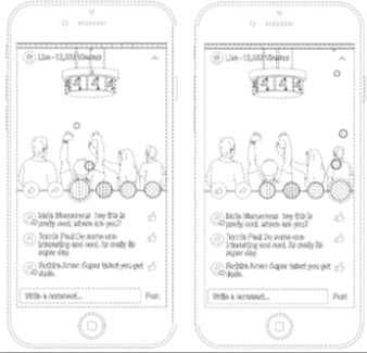 Facebook interface user experience design floating screen patent