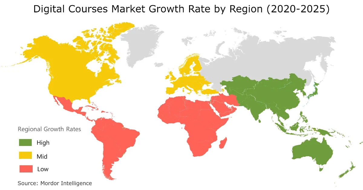 Digital Courses Market Growth Rate by Region 2020