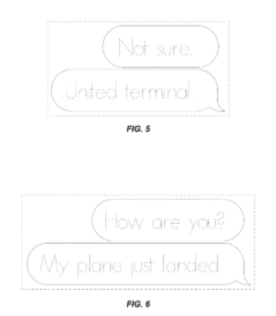 Apple chat tail design patent graphic
